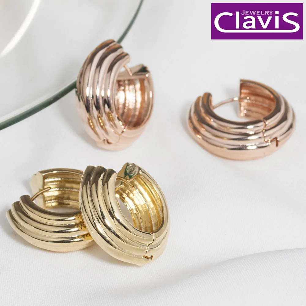 Clavis [클라비스] 14k 트리플 둘레길 원터치 귀걸이 CL14kp_EGP221 (원터치귀걸이/14