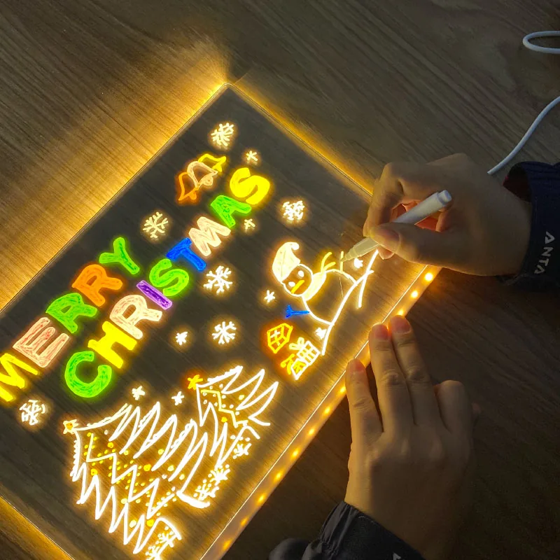 나만의 LED 무드등 만들기 DIY 빅사이즈 아크릴판 카페 보드판 그림 세트