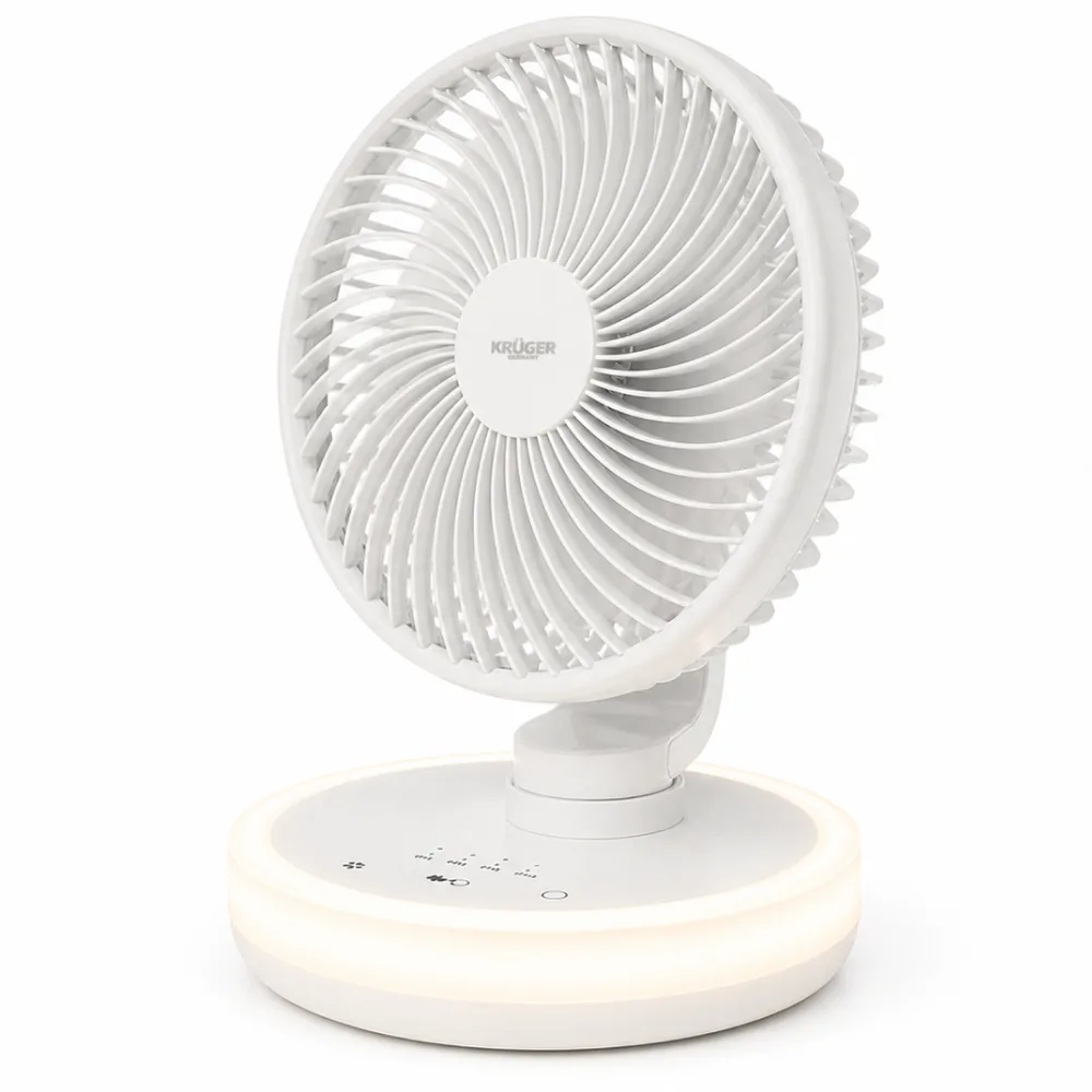 크루저 LED 무드등 무선 사무실 탁상용 미니 선풍기, KRF-6502HJ
