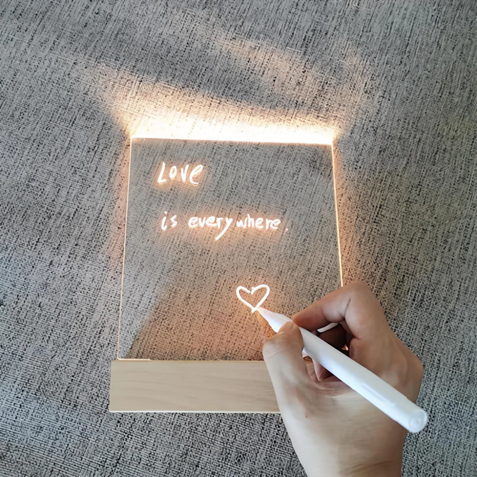 아크릴 그리는 무드등 + 마카펜 + 펜슬