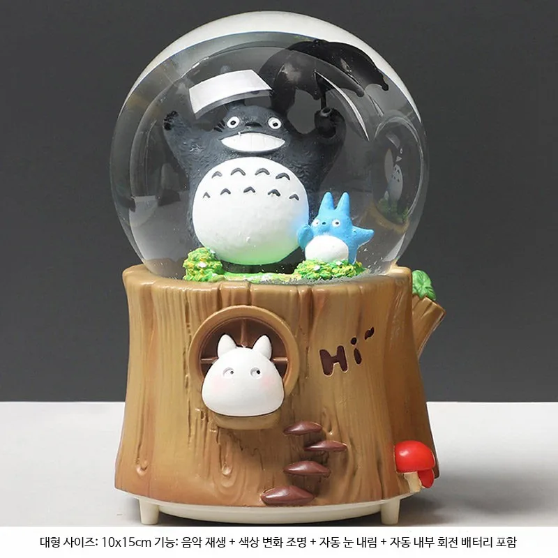 지브리오르골 무드등 스노우볼 크리스탈 인테리어장식품 생일선물용 가오나시 음악박스 소품 일본 애니메이션
